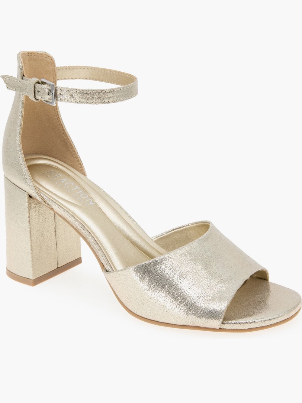 NEW Reaction by Kenneth Cole Lottie Ankle Strap Sandal in Soft Gold